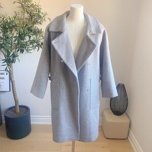Light Heather Grey Long Structured Coat S